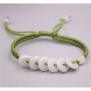 💖 Jade Macrame Bracelet 7”-8” adjustable NEW